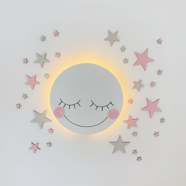 Wandlampe Mond Rosa