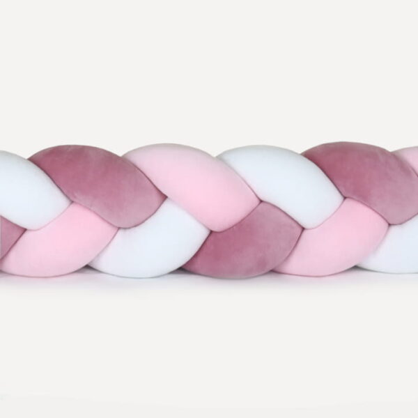 Bettschlange 3 Kordeln Rosa, Weiße & Kirsche – Bild 3