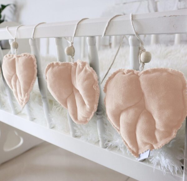 Girlande Blätter Velours Beige
