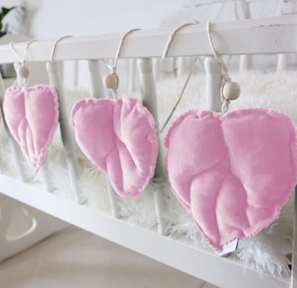 Girlande Blätter Velours Rosa