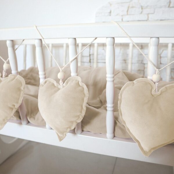 Girlande Herzen Velours Beige