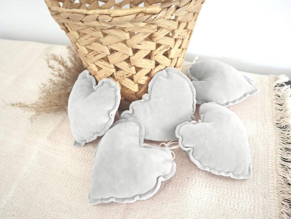 Girlande Herzen Velours Grau – Bild 2
