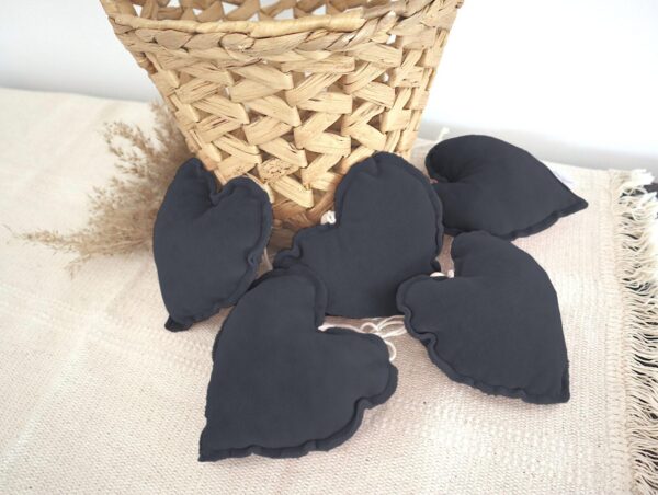 Girlande Herzen Velours Schwarz – Bild 2
