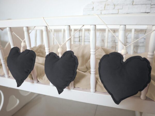 Girlande Herzen Velours Schwarz