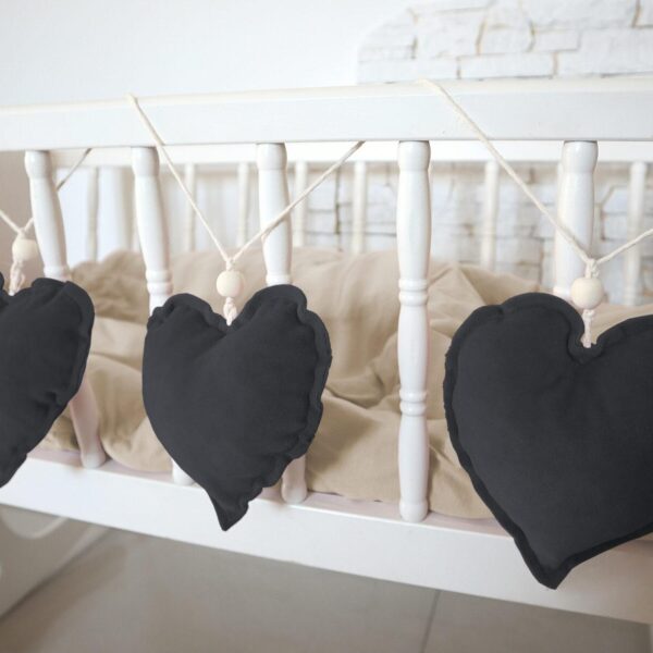 Girlande Herzen Velours Schwarz