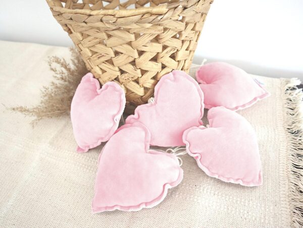 Girlande Herzen Velours Rosa – Bild 2
