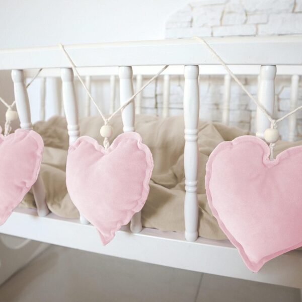 Girlande Herzen Velours Rosa