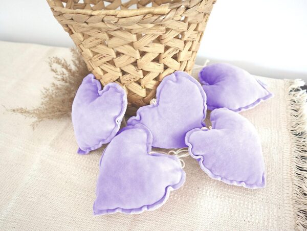 Girlande Herzen Velours Lila – Bild 2