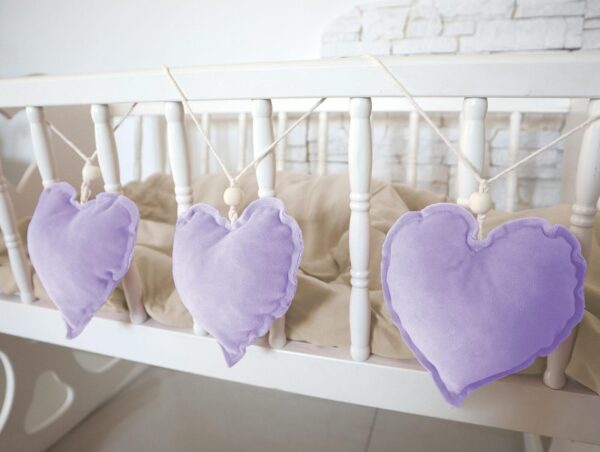 Girlande Herzen Velours Lila