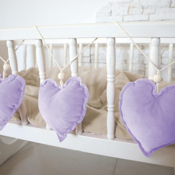 Girlande Herzen Velours Lila